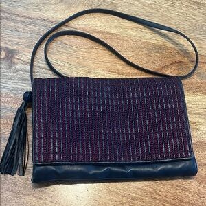 Sharif Burgundy and Navy Crossbody Bag
